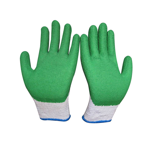 Crinkle Latex Coated Glove – Green White