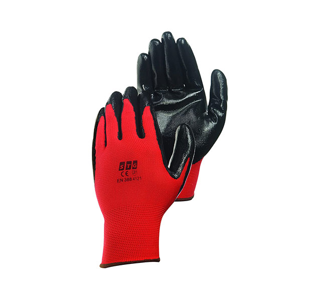 Nitrile Gloves Black Red