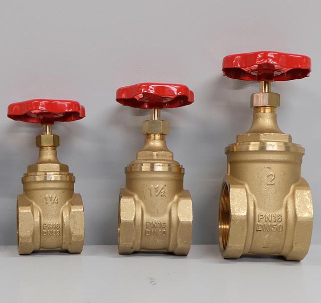 brass gate valves in different sizes