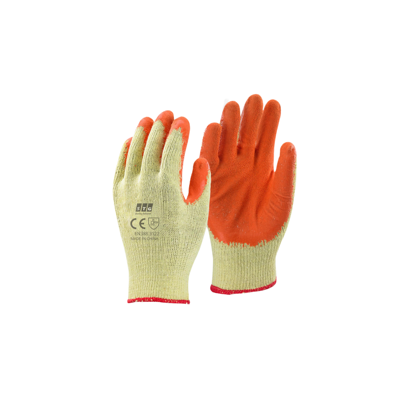 CRINKLE LATEX COATED GLOVES-ORANGE